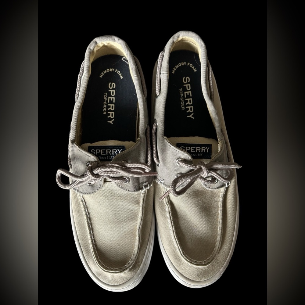 Sperry Mens Cutter 2-Eye Boat Sneakers Shoes Casual - Off White